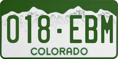 CO license plate 018EBM