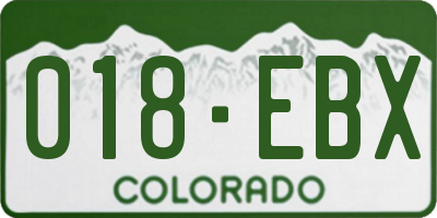 CO license plate 018EBX