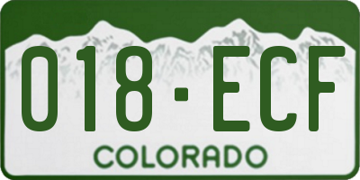 CO license plate 018ECF