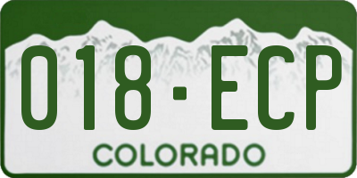 CO license plate 018ECP