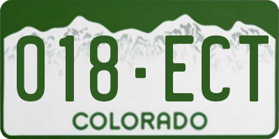 CO license plate 018ECT