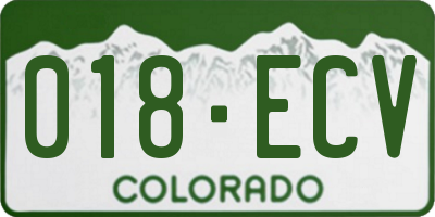CO license plate 018ECV
