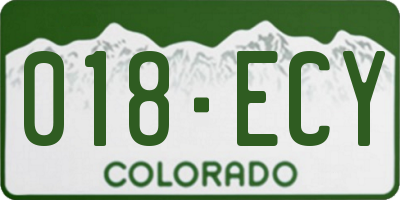CO license plate 018ECY