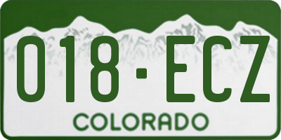 CO license plate 018ECZ