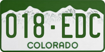 CO license plate 018EDC