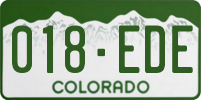CO license plate 018EDE