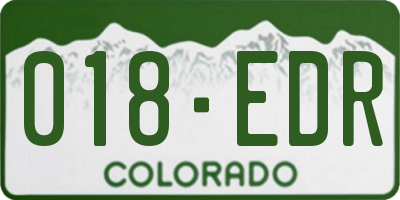 CO license plate 018EDR