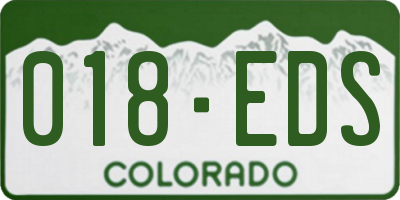 CO license plate 018EDS