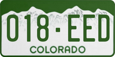 CO license plate 018EED