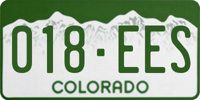CO license plate 018EES