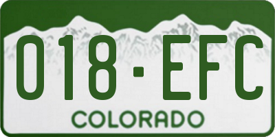CO license plate 018EFC