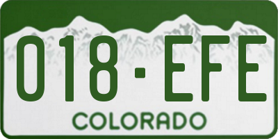 CO license plate 018EFE