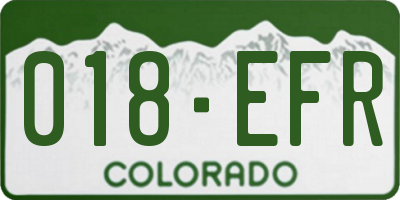 CO license plate 018EFR
