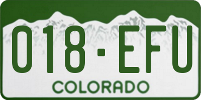 CO license plate 018EFU