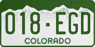 CO license plate 018EGD