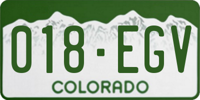CO license plate 018EGV