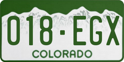 CO license plate 018EGX