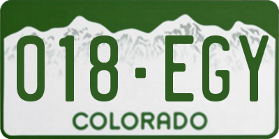 CO license plate 018EGY