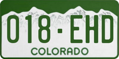 CO license plate 018EHD