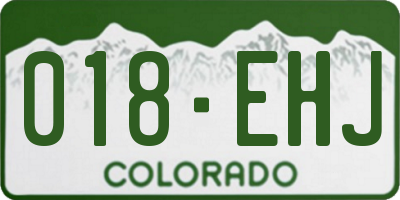 CO license plate 018EHJ