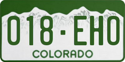 CO license plate 018EHO