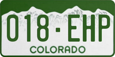 CO license plate 018EHP