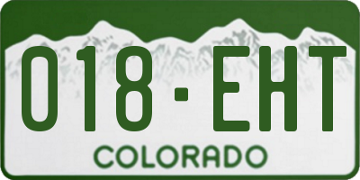 CO license plate 018EHT