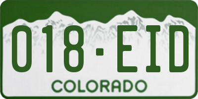 CO license plate 018EID