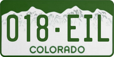 CO license plate 018EIL