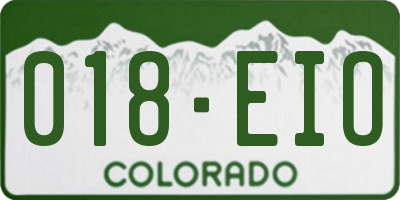 CO license plate 018EIO