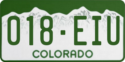 CO license plate 018EIU
