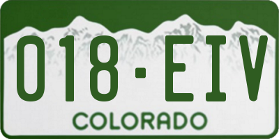 CO license plate 018EIV
