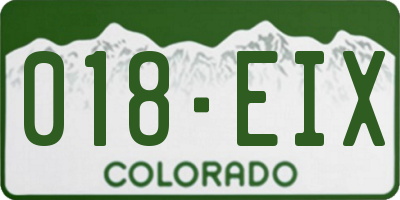 CO license plate 018EIX