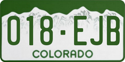 CO license plate 018EJB