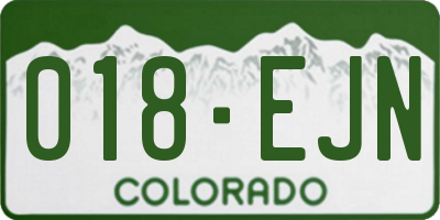 CO license plate 018EJN