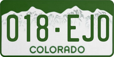 CO license plate 018EJO