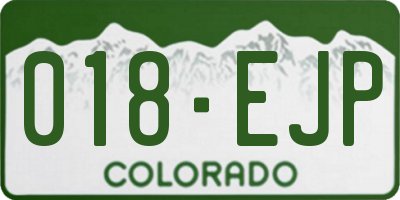 CO license plate 018EJP