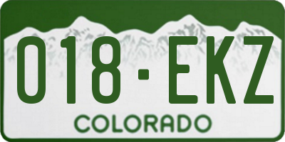 CO license plate 018EKZ