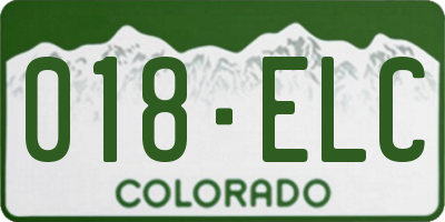 CO license plate 018ELC