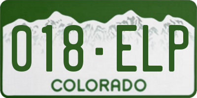 CO license plate 018ELP