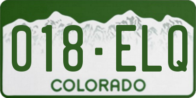 CO license plate 018ELQ