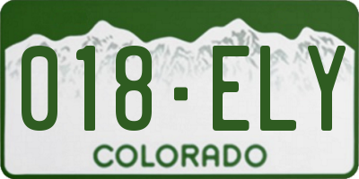 CO license plate 018ELY