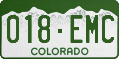 CO license plate 018EMC