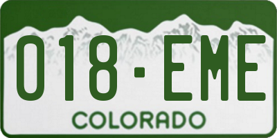 CO license plate 018EME
