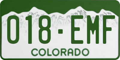 CO license plate 018EMF