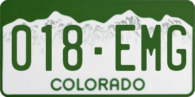 CO license plate 018EMG