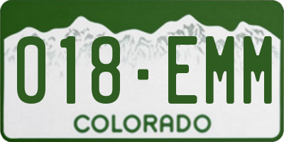CO license plate 018EMM