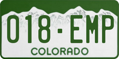 CO license plate 018EMP