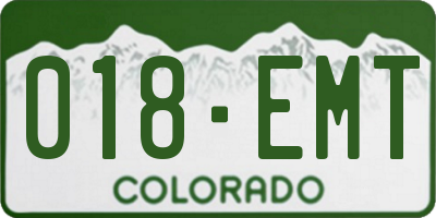 CO license plate 018EMT