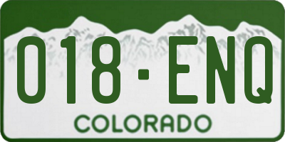 CO license plate 018ENQ